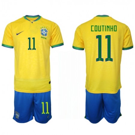 Brazylia Philippe Coutinho 11 Dziecięca Główna Koszulki Piłkarskie MŚ 2022 Krótki Rękaw (+ Krótkie spodenki) Brazylia Philippe Coutinho 11 Dziecięca Główna Koszulki Piłkarskie MŚ 2022 Krótki Rękaw (+ Krótkie spodenki)